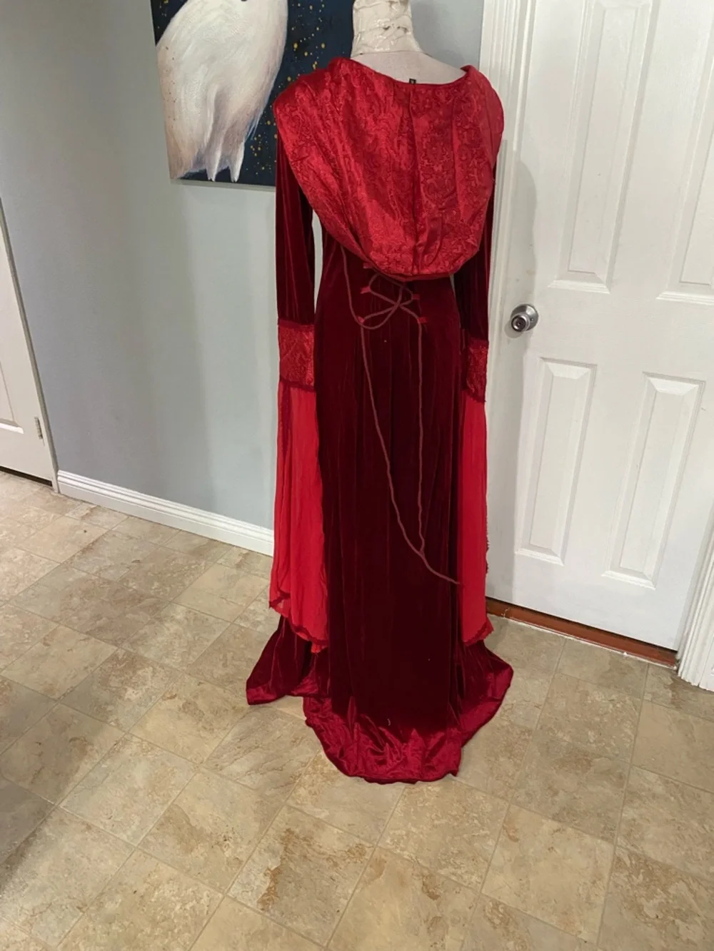 New Women XL Deluxe Witch Dress Costume, Vintage Embroidered Renaissance Gothic - Picture 12 of 13